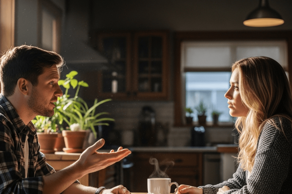 Couple having a talk